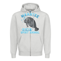 Dove Grey manatee gifts Zipper Hoodie - PixelWave