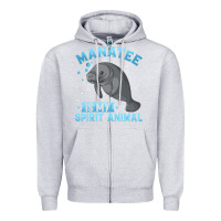 Heather Grey manatee gifts Zipper Hoodie - PixelWave