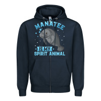 Navy manatee gifts Zipper Hoodie - PixelWave