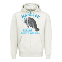 Oatmeal Heather manatee gifts Zipper Hoodie - PixelWave