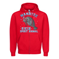 Red manatee gifts Zipper Hoodie - PixelWave