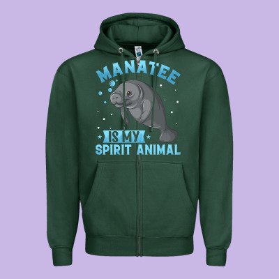 Manatee Gifts Zipper Hoodie Designed By Pixelwave