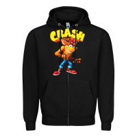 Black crash bandicoot Zipper Hoodie - PixelWave