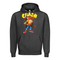 Charcoal Heather crash bandicoot Zipper Hoodie - PixelWave