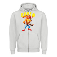 Dove Grey crash bandicoot Zipper Hoodie - PixelWave