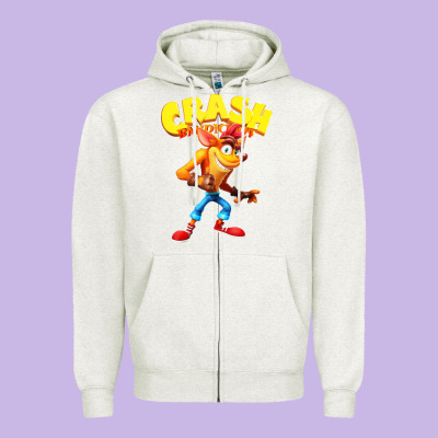 Crash Bandicoot Zipper Hoodie Designed By Pixelwave