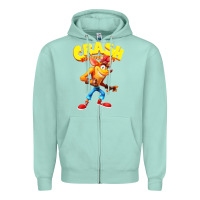Seafoam crash bandicoot Zipper Hoodie - PixelWave