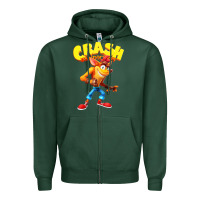 Sports Green crash bandicoot Zipper Hoodie - PixelWave