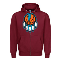 Burgundy OKC Thunder Dreamcatcher 1 Zipper Hoodie - PixelWave