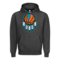 Charcoal Heather OKC Thunder Dreamcatcher 1 Zipper Hoodie - PixelWave