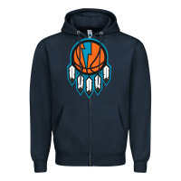 Navy OKC Thunder Dreamcatcher 1 Zipper Hoodie - PixelWave