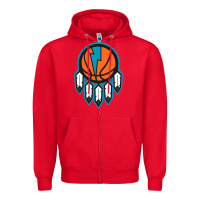 Red OKC Thunder Dreamcatcher 1 Zipper Hoodie - PixelWave