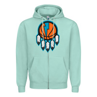 Seafoam OKC Thunder Dreamcatcher 1 Zipper Hoodie - PixelWave