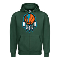 Sports Green OKC Thunder Dreamcatcher 1 Zipper Hoodie - PixelWave