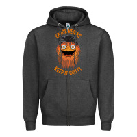 Charcoal Heather chaos reigns keep it gritty Zipper Hoodie - PixelWave