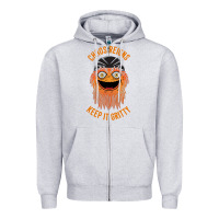 Heather Grey chaos reigns keep it gritty Zipper Hoodie - PixelWave