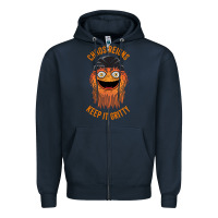 Navy chaos reigns keep it gritty Zipper Hoodie - PixelWave