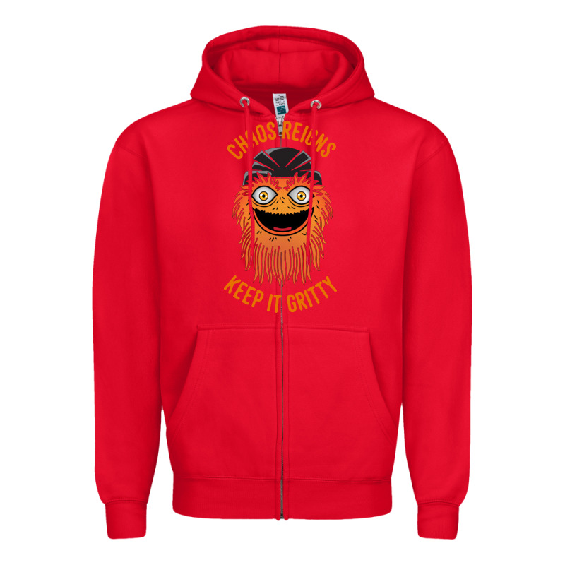 Chaos Reigns Keep It Gritty Zipper Hoodie by PixelWave | Teevron