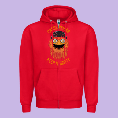 Chaos Reigns Keep It Gritty Zipper Hoodie Designed By Pixelwave