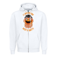 White chaos reigns keep it gritty Zipper Hoodie - PixelWave