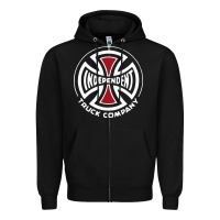 Black independent company cross skateboard Zipper Hoodie - PixelWave