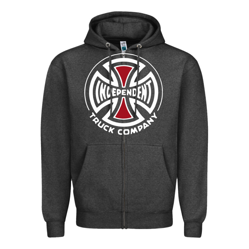 Independent Company Cross Skateboard Zipper Hoodie by PixelWave | Teevron