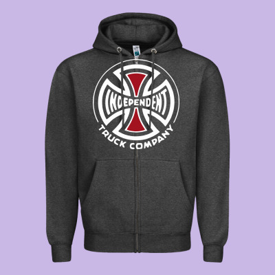 Independent Company Cross Skateboard Zipper Hoodie Designed By Pixelwave