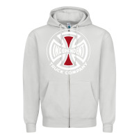 Dove Grey independent company cross skateboard Zipper Hoodie - PixelWave