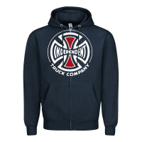 Navy independent company cross skateboard Zipper Hoodie - PixelWave