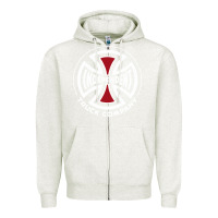Oatmeal Heather independent company cross skateboard Zipper Hoodie - PixelWave