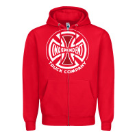 Red independent company cross skateboard Zipper Hoodie - PixelWave
