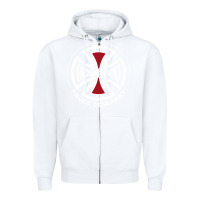 White independent company cross skateboard Zipper Hoodie - PixelWave