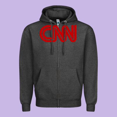 Cnn Media Company Zipper Hoodie Designed By Pixelwave