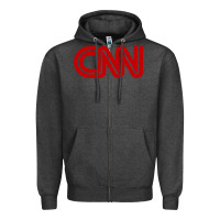 Charcoal Heather cnn media company Zipper Hoodie - PixelWave