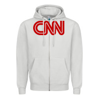 Dove Grey cnn media company Zipper Hoodie - PixelWave