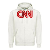 Oatmeal Heather cnn media company Zipper Hoodie - PixelWave