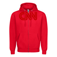 Red cnn media company Zipper Hoodie - PixelWave