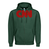 Sports Green cnn media company Zipper Hoodie - PixelWave