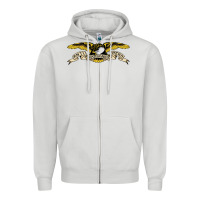 Dove Grey anti hero skateboards Zipper Hoodie - PixelWave