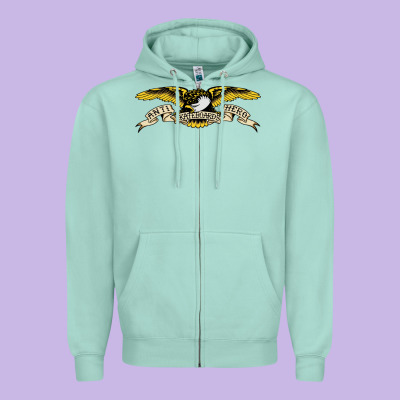 Anti Hero Skateboards Zipper Hoodie Designed By Pixelwave