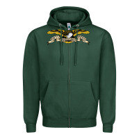 Sports Green anti hero skateboards Zipper Hoodie - PixelWave