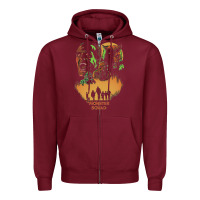 Burgundy The Monster Squad Zipper Hoodie - PixelWave