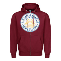 Burgundy rollins college Zipper Hoodie - PixelWave