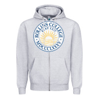 Heather Grey rollins college Zipper Hoodie - PixelWave