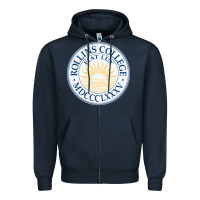 Navy rollins college Zipper Hoodie - PixelWave