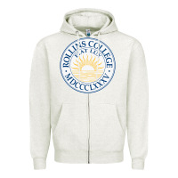 Oatmeal Heather rollins college Zipper Hoodie - PixelWave
