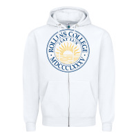 White rollins college Zipper Hoodie - PixelWave