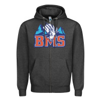 Charcoal Heather blue mountain state Zipper Hoodie - PixelWave