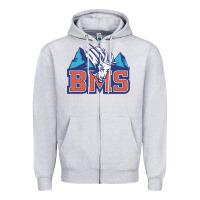Heather Grey blue mountain state Zipper Hoodie - PixelWave