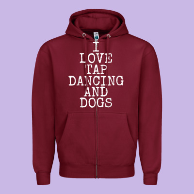 I Love Tap Dancing & Dogs Funny Dog Gift T Shirt Men Women Zipper Hoodie Designed By Pixelwave
